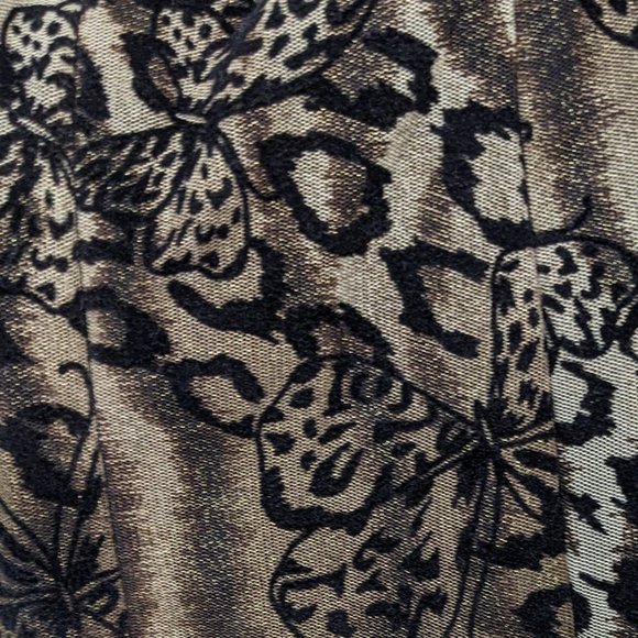 Frank Lyman Design Black/Tan/Bronze Halter Criss-Cross Back Butterfly Dress - 10 - Picture 10 of 12